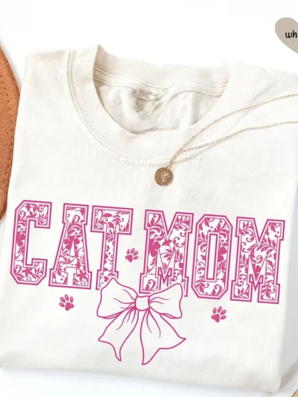 Cat Mom Shirt, Floral Bow Cat Shirt, Gift For Cat Lover